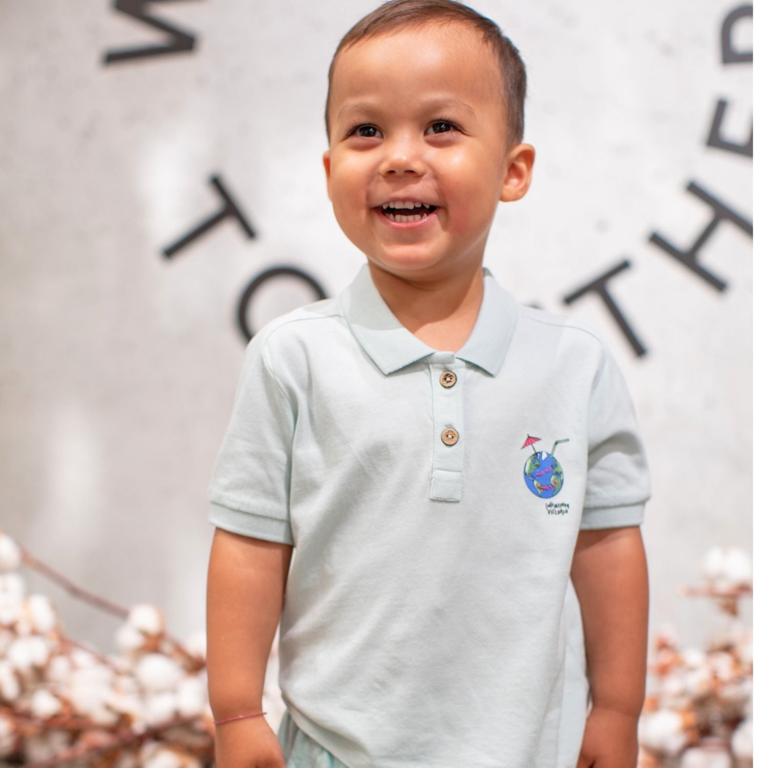 Kids Blue Polo Shirt – 100% Organic Cotton – Unisex – Sizes 2-12 Years