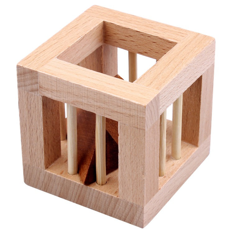 Wooden Children's Educational Burr Puzzle Unlock Mortise Toy – Recommended Age 3+ Years