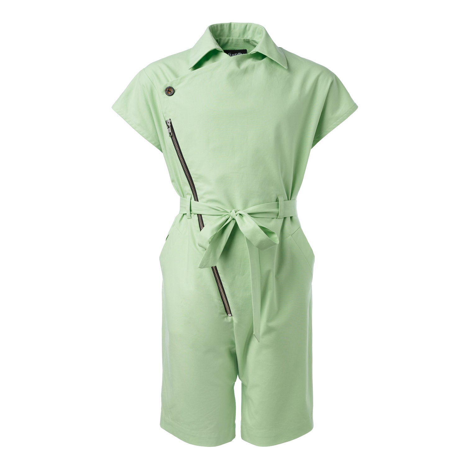 Boys and Girls Green Cotton Jumpsuit – GOTS Certified Organic Cotton, Sizes 1–16 Years
