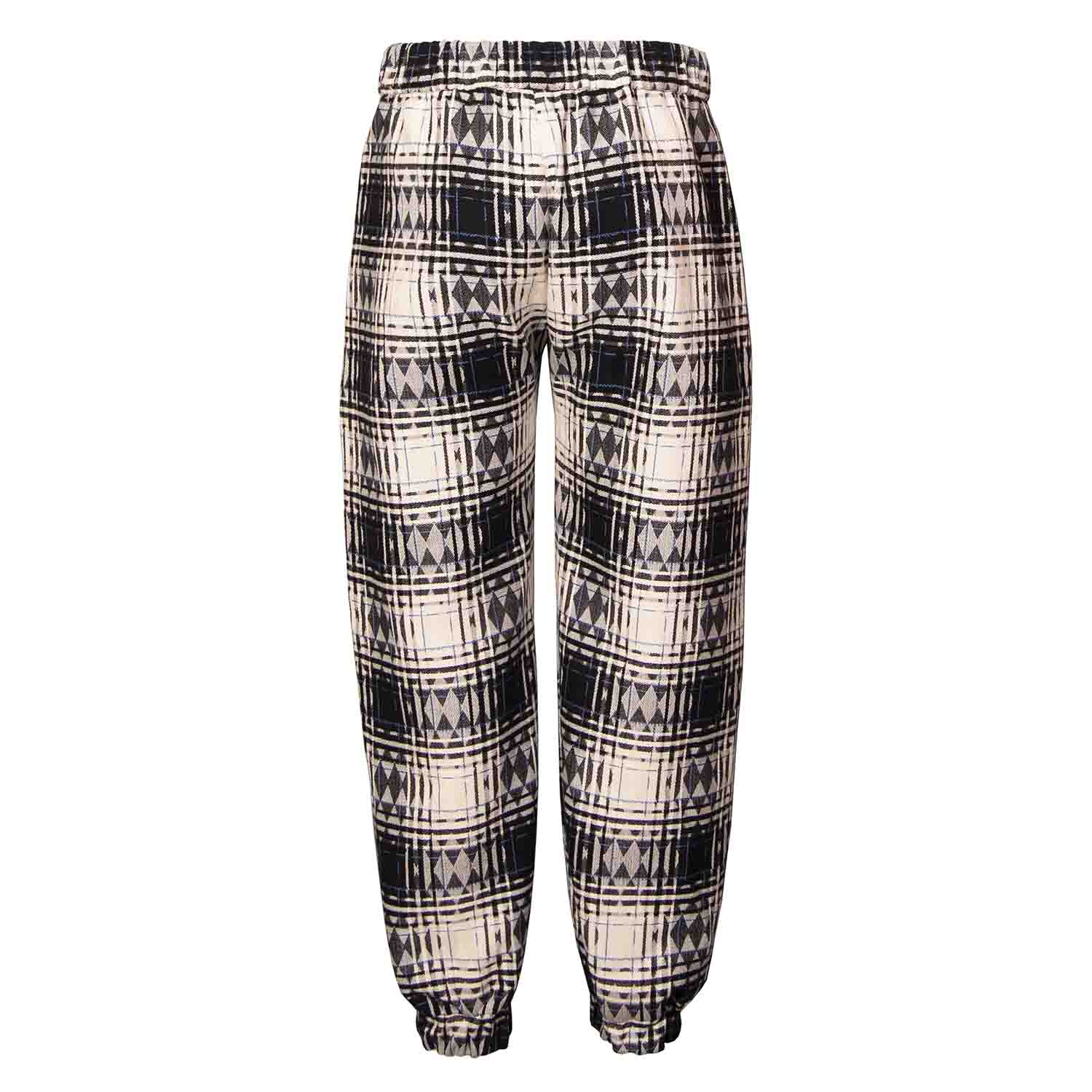 Kids Black & White Tartan Unisex Pants – Organic Cotton, Sizes 4–16 Years