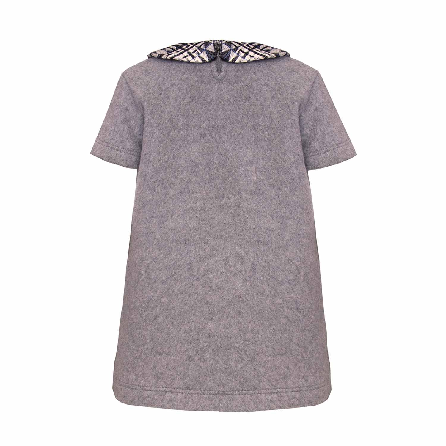 Organic Cotton Fleece Baby Dress Grey Sizes 6 Months-2 Years