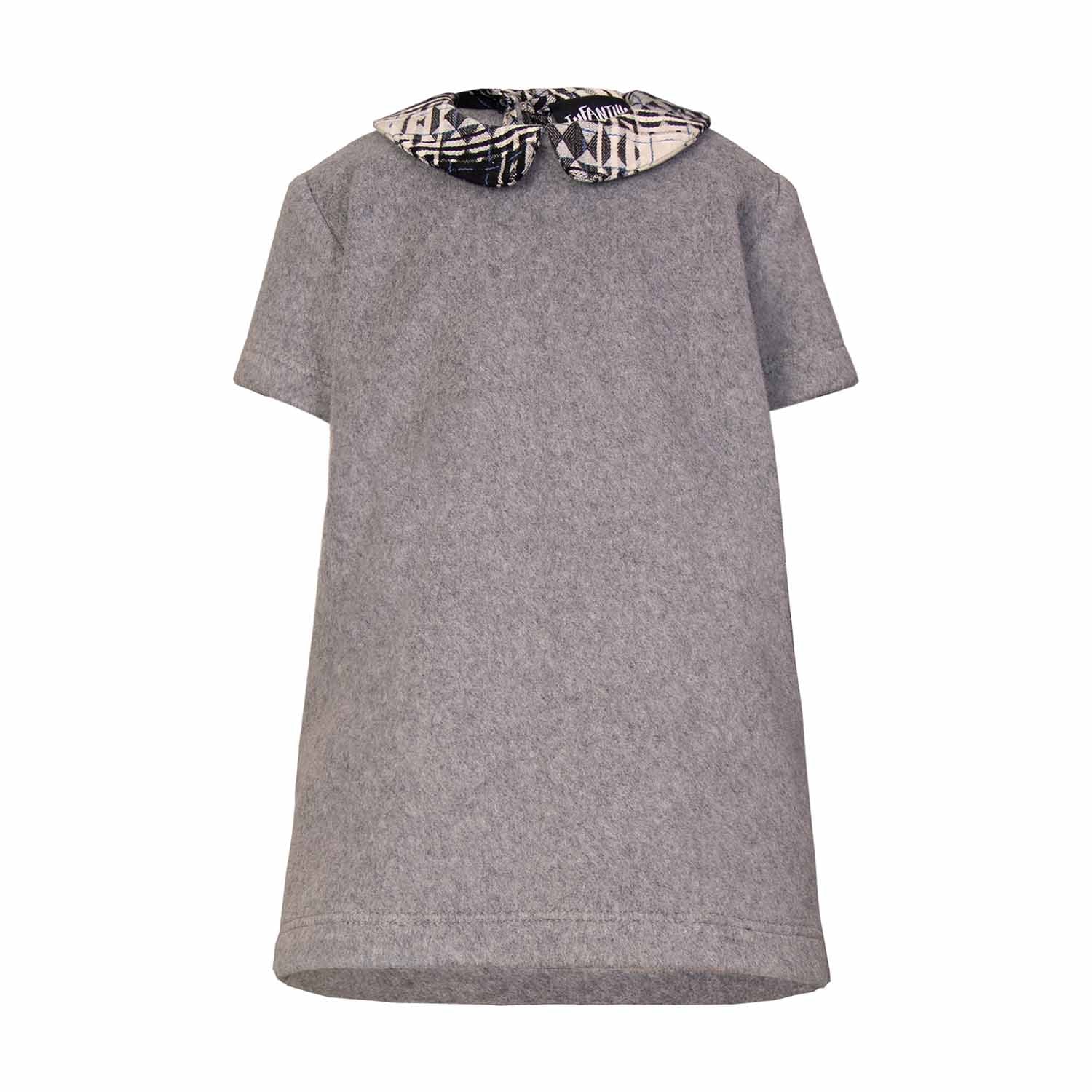 Organic Cotton Fleece Baby Dress Grey Sizes 6 Months-2 Years