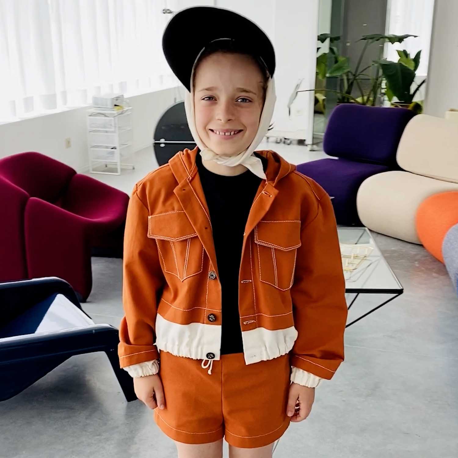 Orange Bomber Jacket – Kids Unisex – Sizes 4-16 Years – Organic Cotton