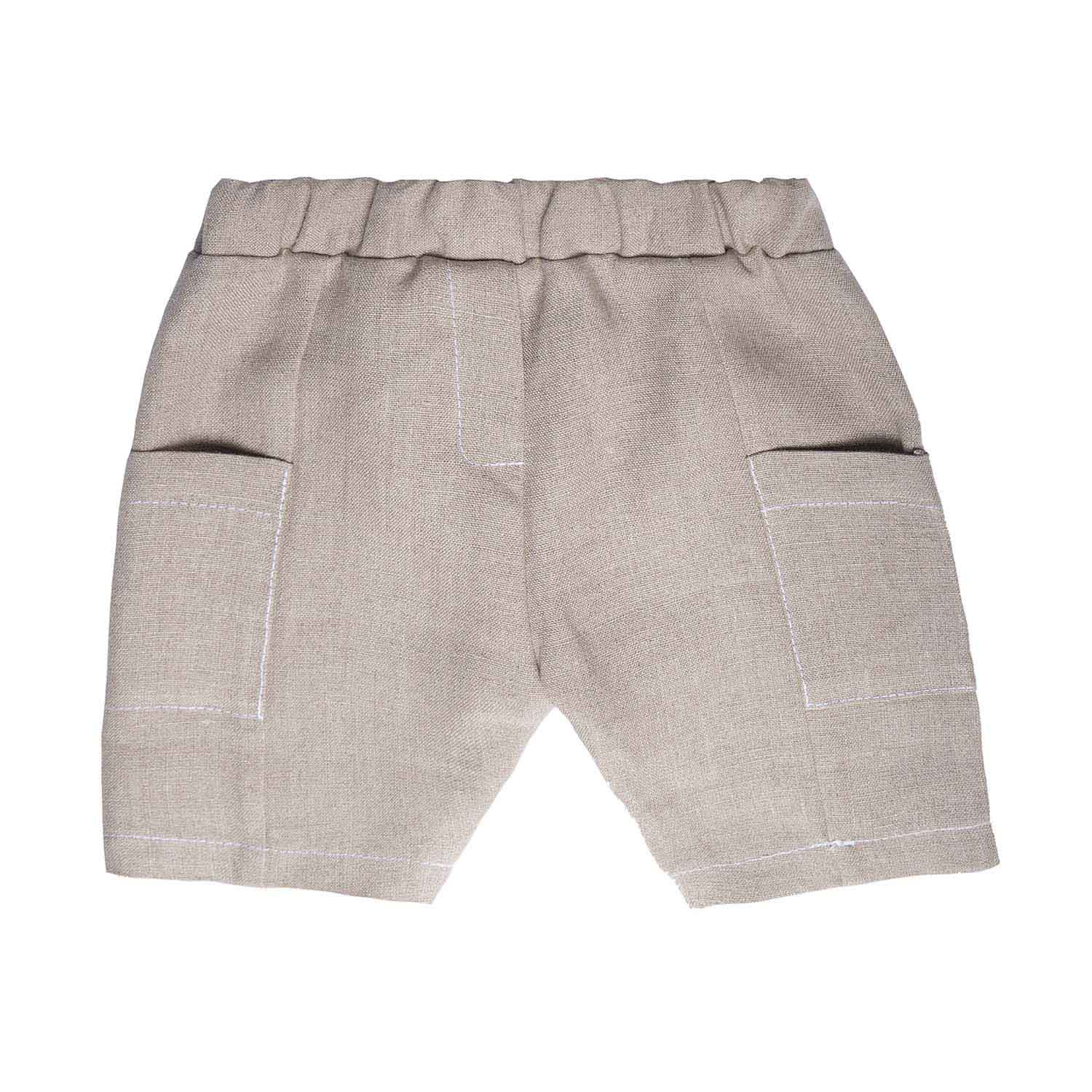 Beige Linen Baby Pants – Unisex, Sizes 6 Months–2 Years