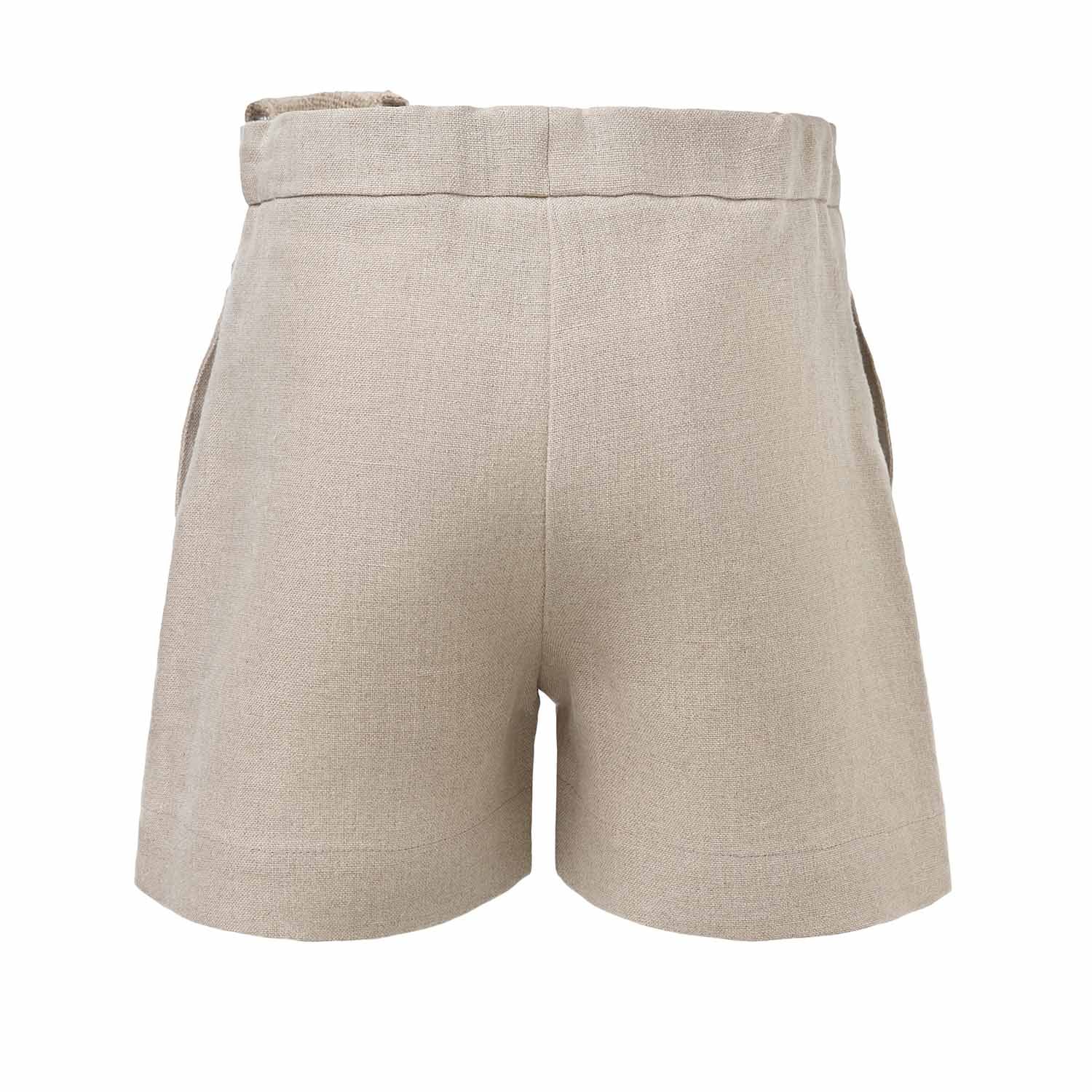 Kids' Organic Linen Shorts with Hemp Sash – Unisex – Sizes 2 to 16 Years