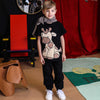 Kids Black Unisex Organic Cotton Track Pants with Hand Smocking – Sizes 4–16 Years