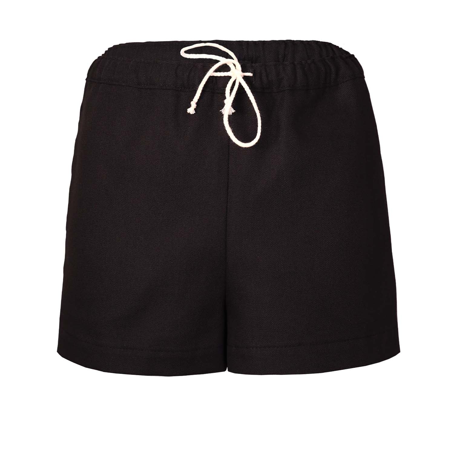 Black Canvas Shorts for Kids – 100% Organic Cotton, Adjustable Waistband, Sizes 4–16 Years