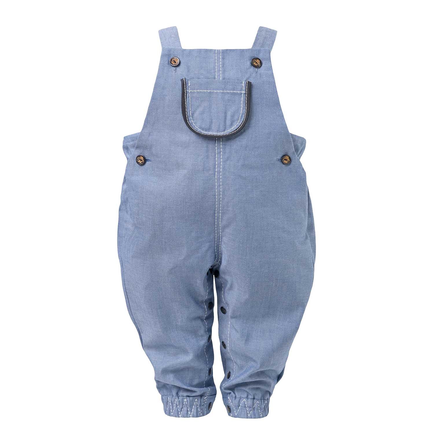 Baby Jean Playsuit – 100% Organic Cotton, Sizes 6 Months–2 Years