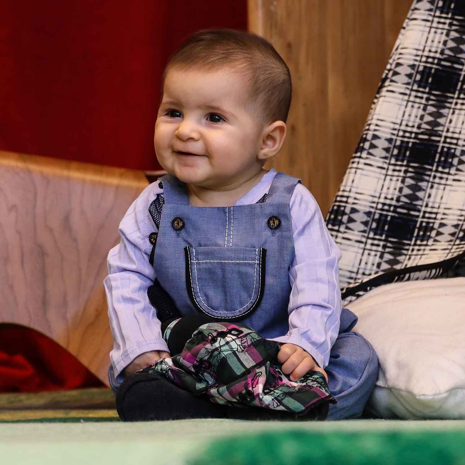 Baby Jean Playsuit – 100% Organic Cotton, Sizes 6 Months–2 Years
