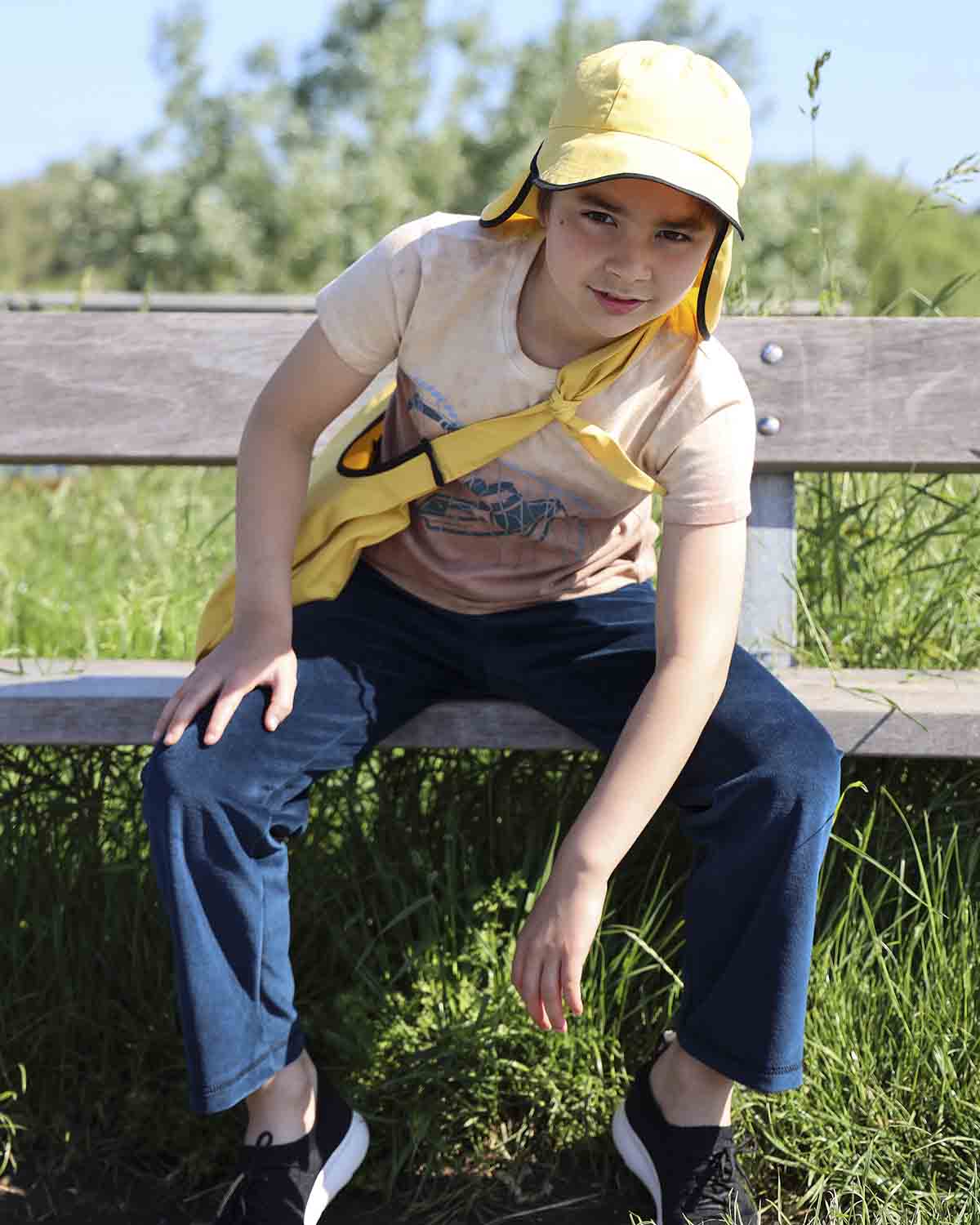 Kids Royal Blue Velvet Pants – GOTS Certified Organic Cotton, Unisex, Sizes 4–8 Years