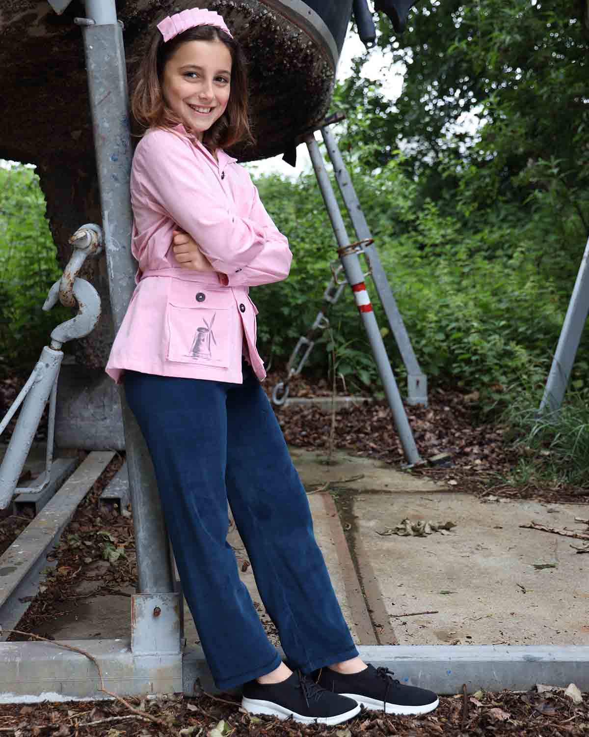 Kids Royal Blue Velvet Pants – GOTS Certified Organic Cotton, Unisex, Sizes 4–8 Years