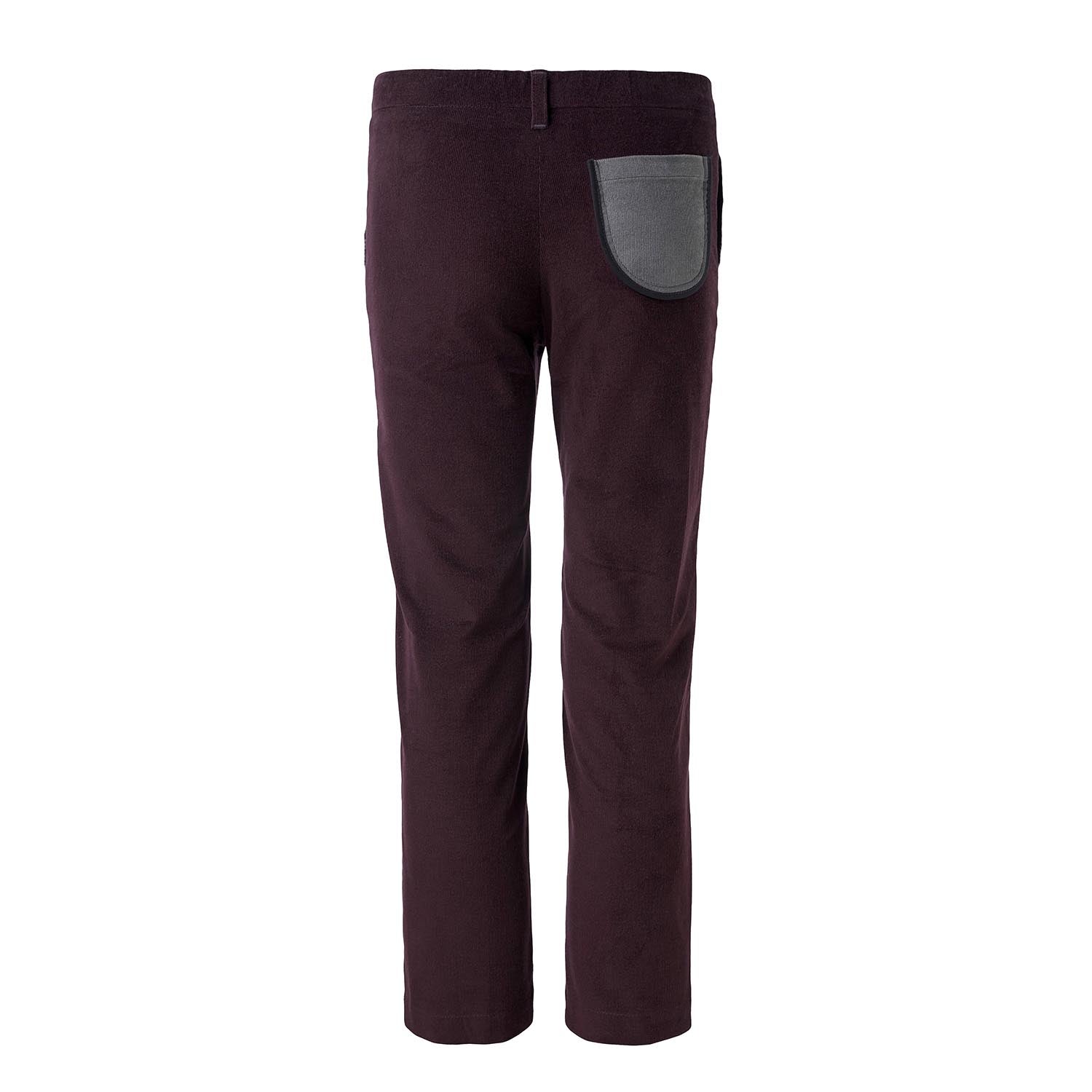 Kids Bordeaux Velour Pants – GOTS Certified Organic Cotton, Sizes 4–16 Years