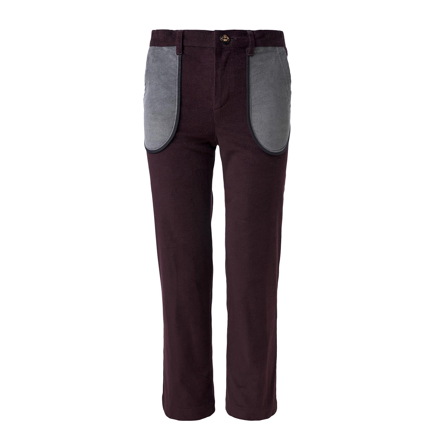 Kids Bordeaux Velour Pants – GOTS Certified Organic Cotton, Sizes 4–16 Years