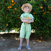 Boys and Girls Green Cotton Jumpsuit – GOTS Certified Organic Cotton, Sizes 1–16 Years