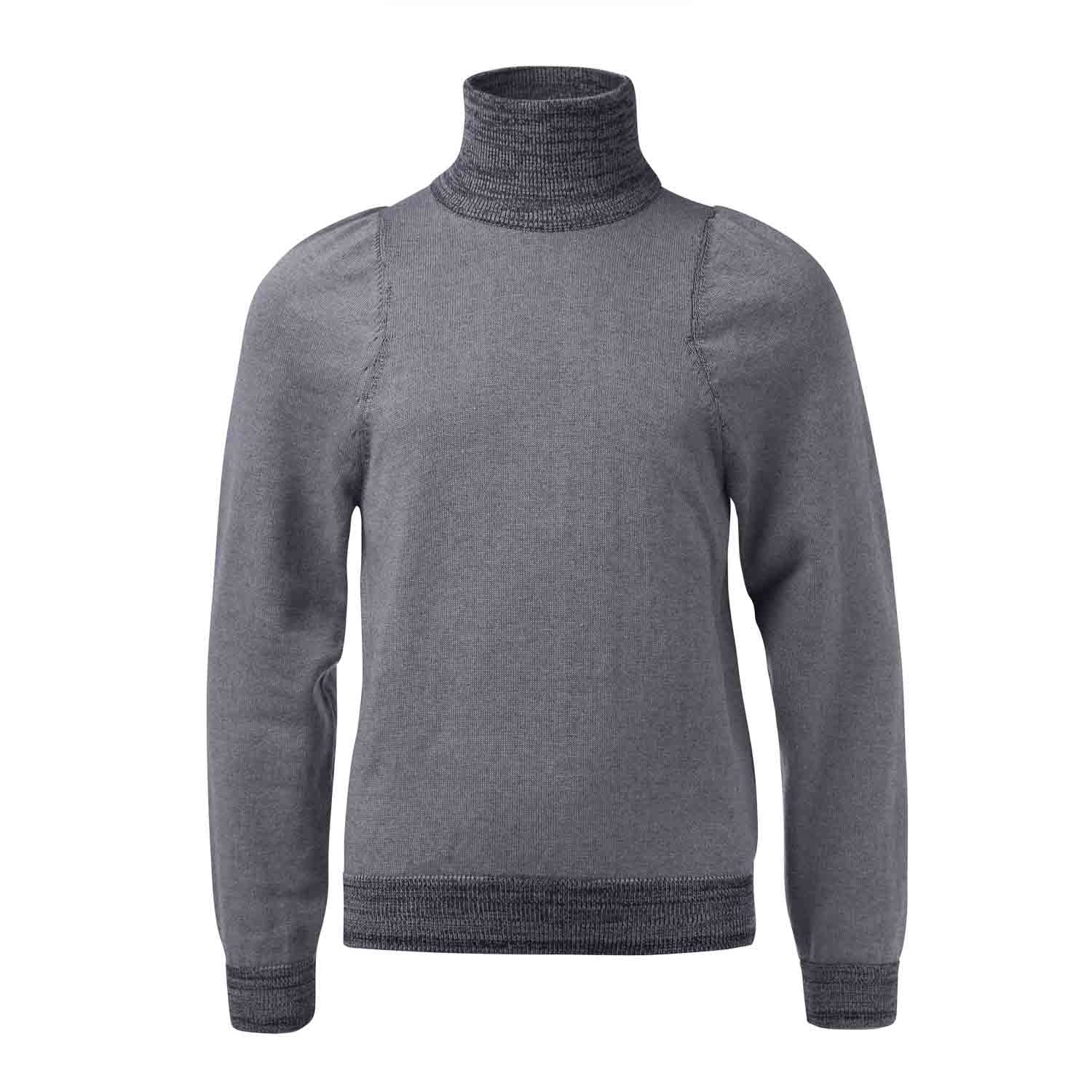 Kids Grey Turtleneck – Organic Cotton, Unisex, Sizes 6 Months–16 Years