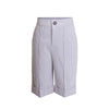 Kids Grey and White Striped Unisex Bermuda Shorts – Organic Cotton, Sizes 4–16 Years
