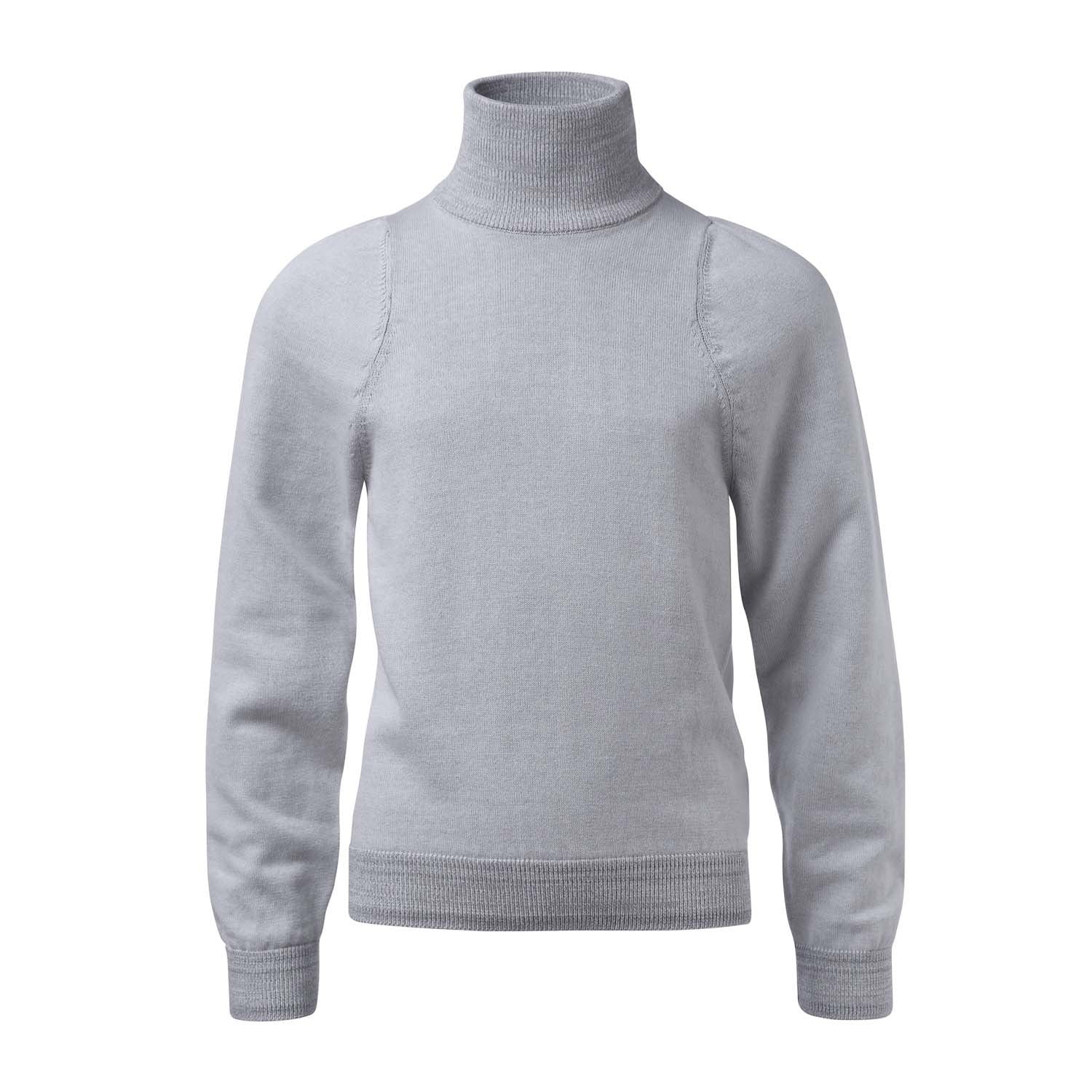 Kids Light Grey Turtleneck – GOTS Certified Organic Cotton, Unisex, Sizes 6 Months–16 Years