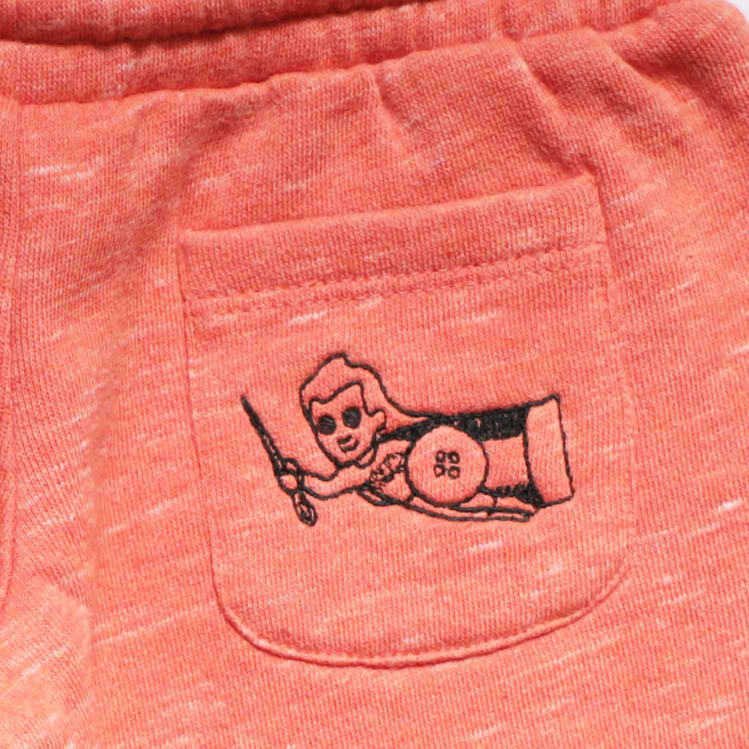 Orange Organic Baby Pants with Embroidery – Sizes 6 Months to 2 Years
