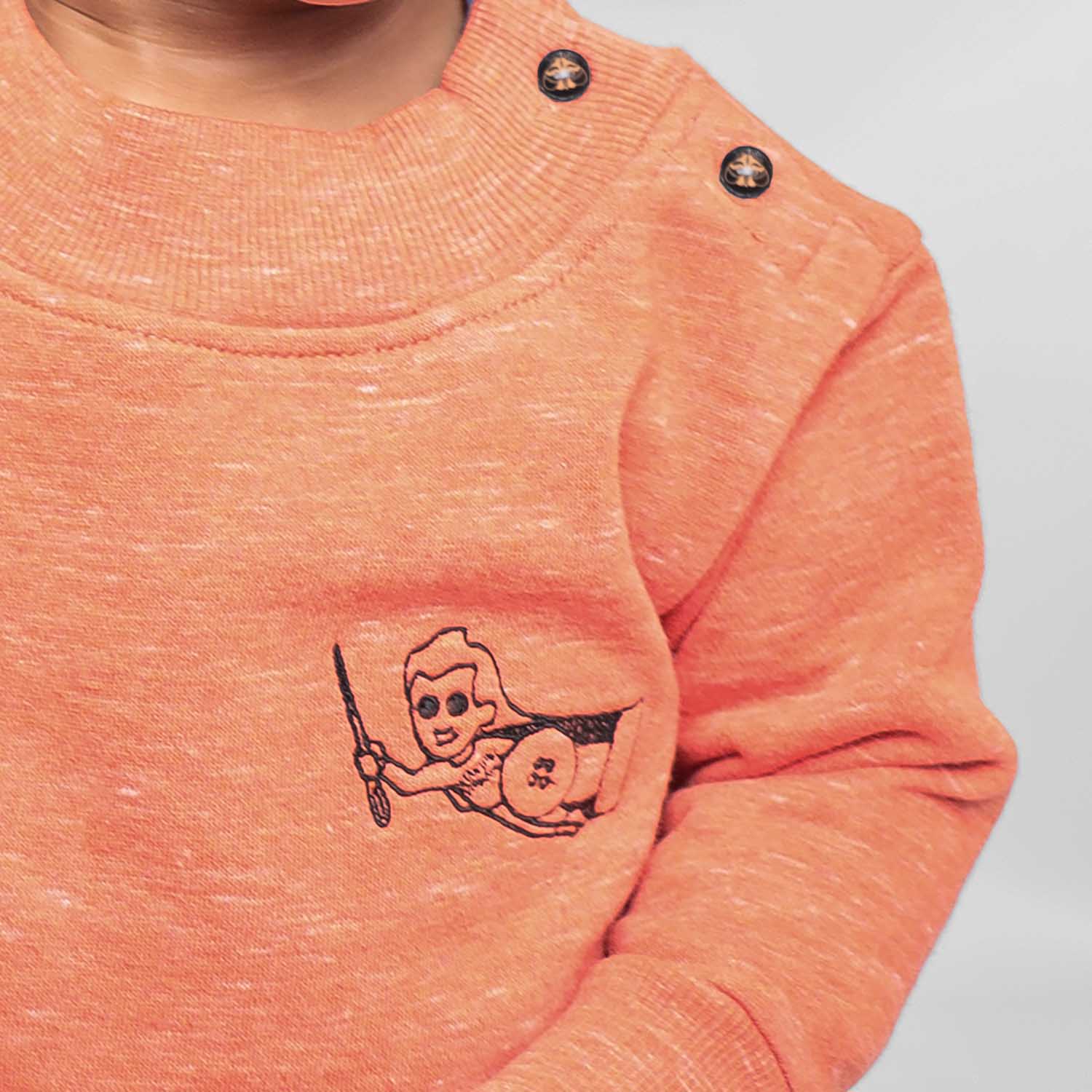 Orange Baby Sweatshirt – 100% Organic Cotton, Sizes 6 Months–2 Years