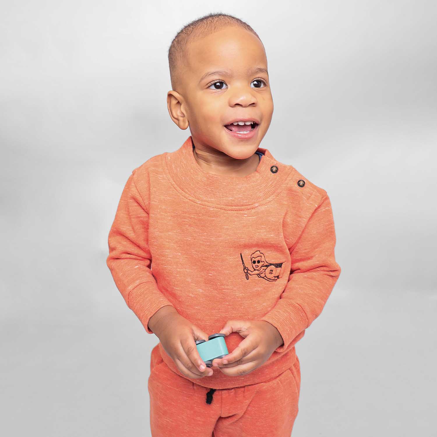 Orange Baby Sweatshirt – 100% Organic Cotton, Sizes 6 Months–2 Years