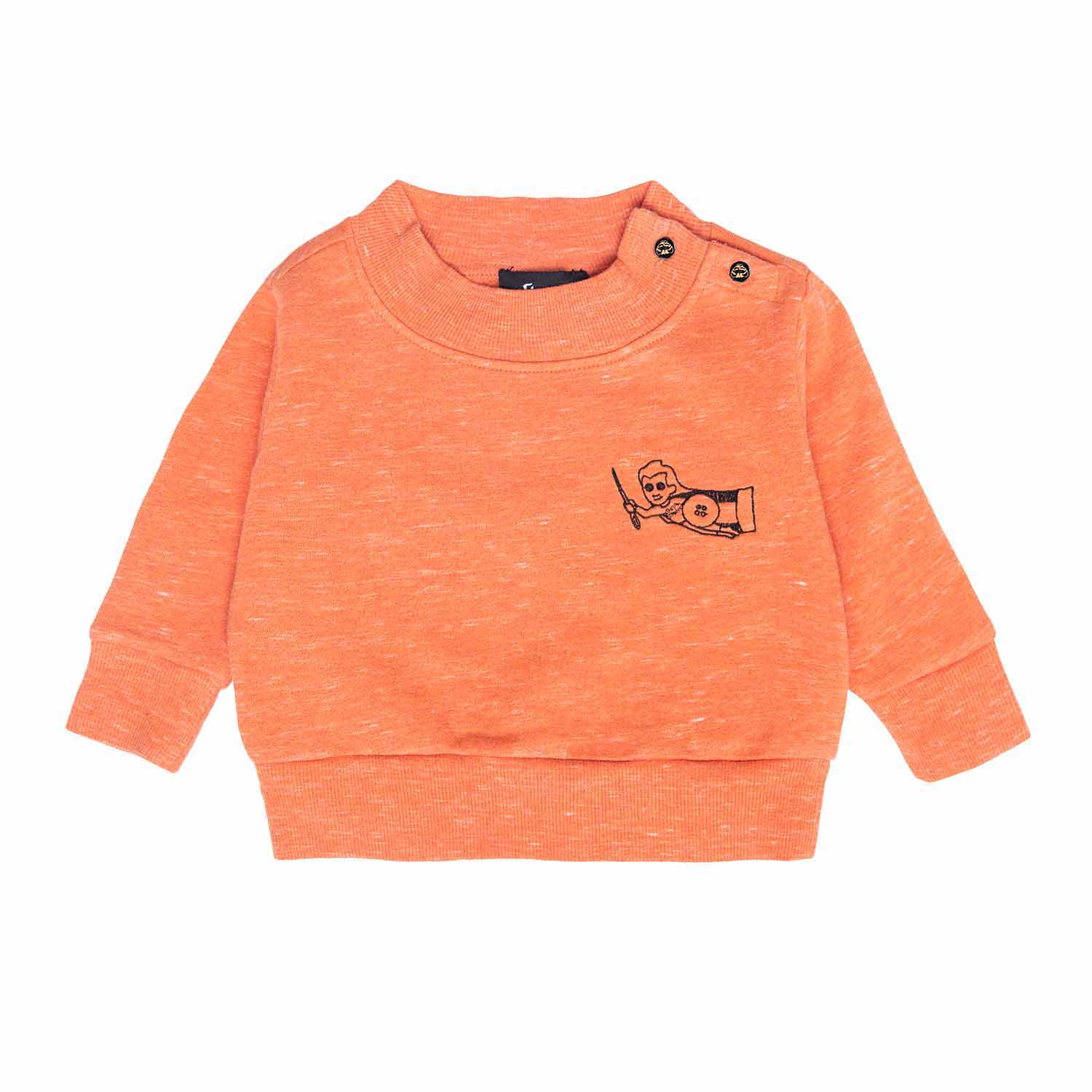 Orange Baby Sweatshirt – 100% Organic Cotton, Sizes 6 Months–2 Years