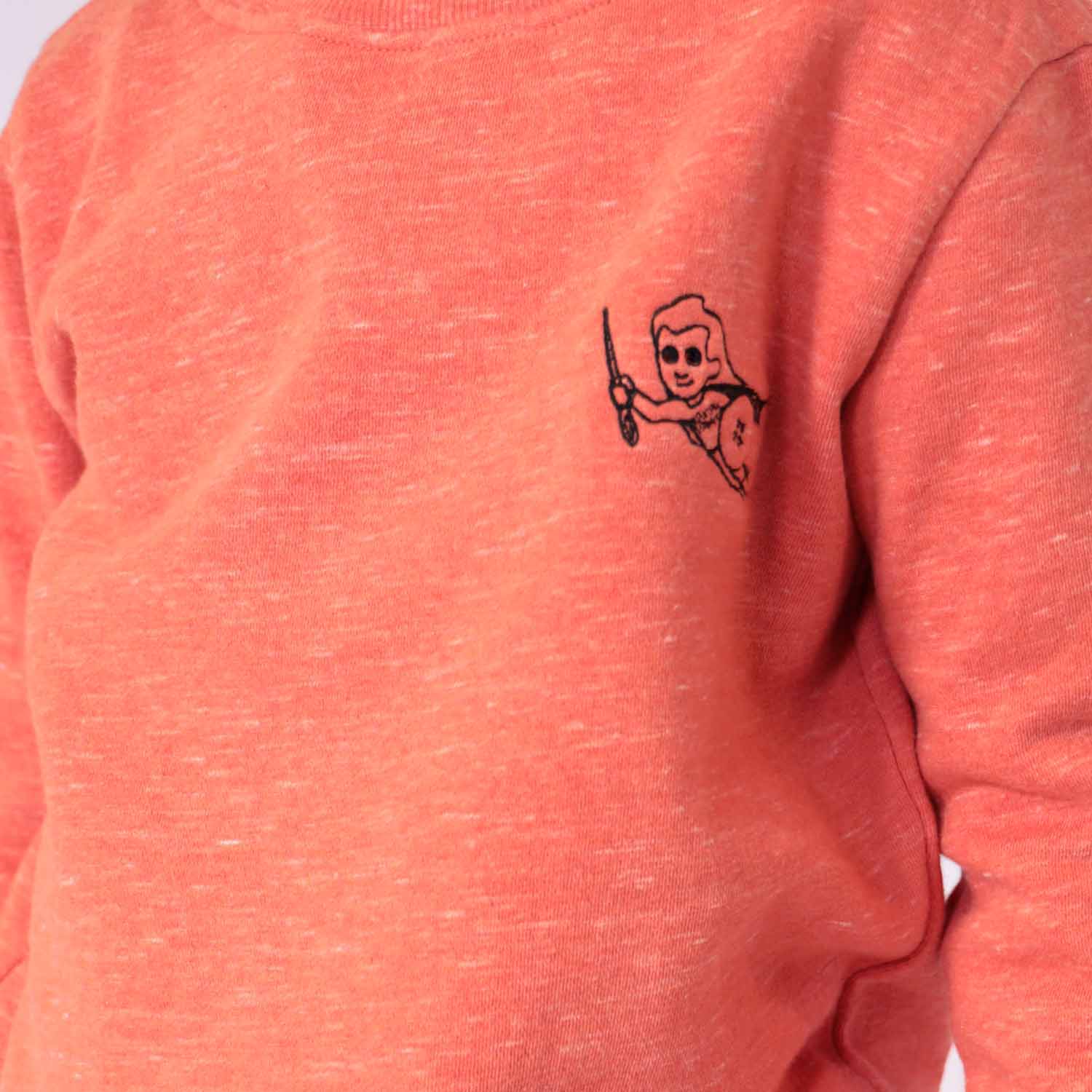 Orange Kids Sweatshirt – Organic Cotton, Unisex, Sizes 4–12 Years