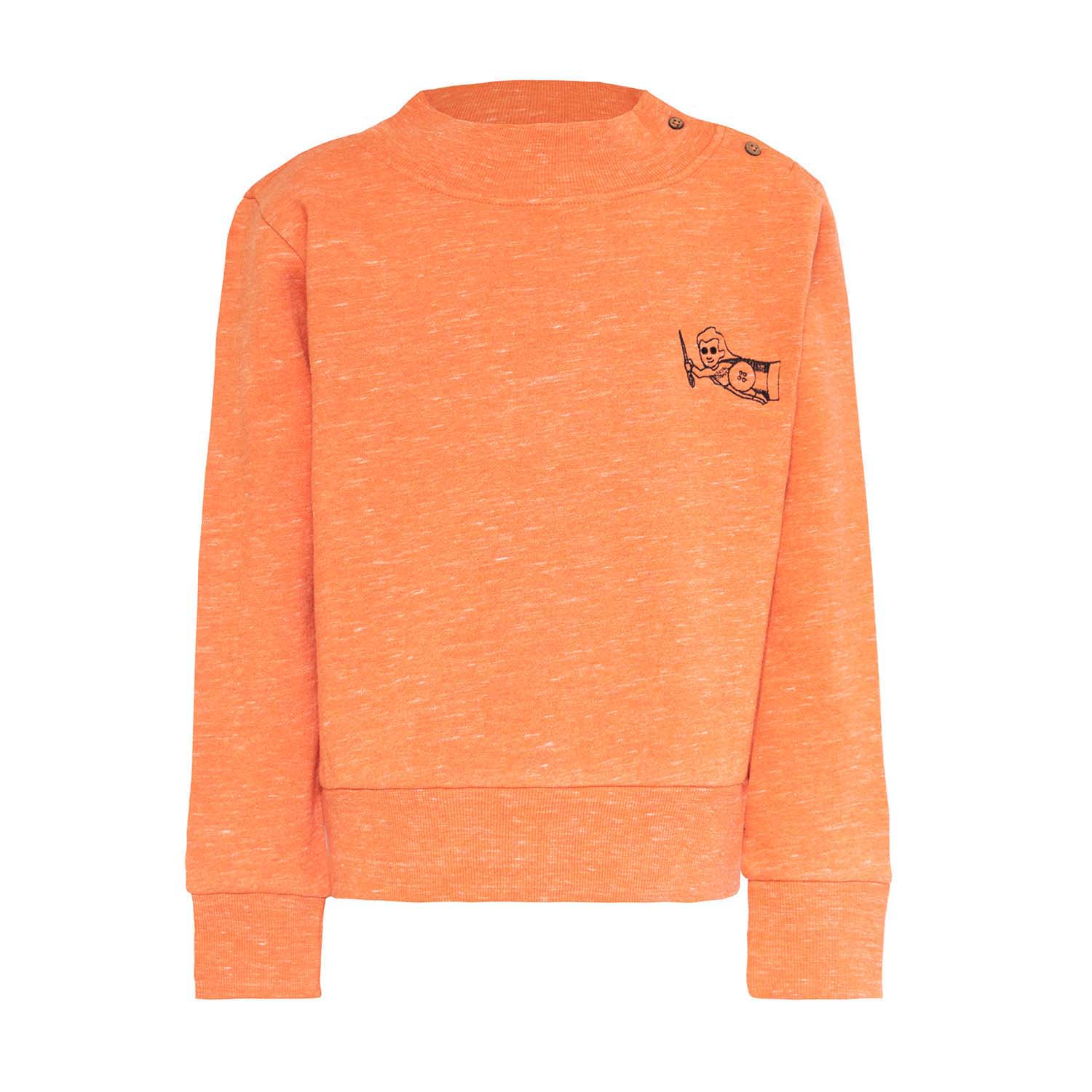 Orange Kids Sweatshirt – Organic Cotton, Unisex, Sizes 4–12 Years