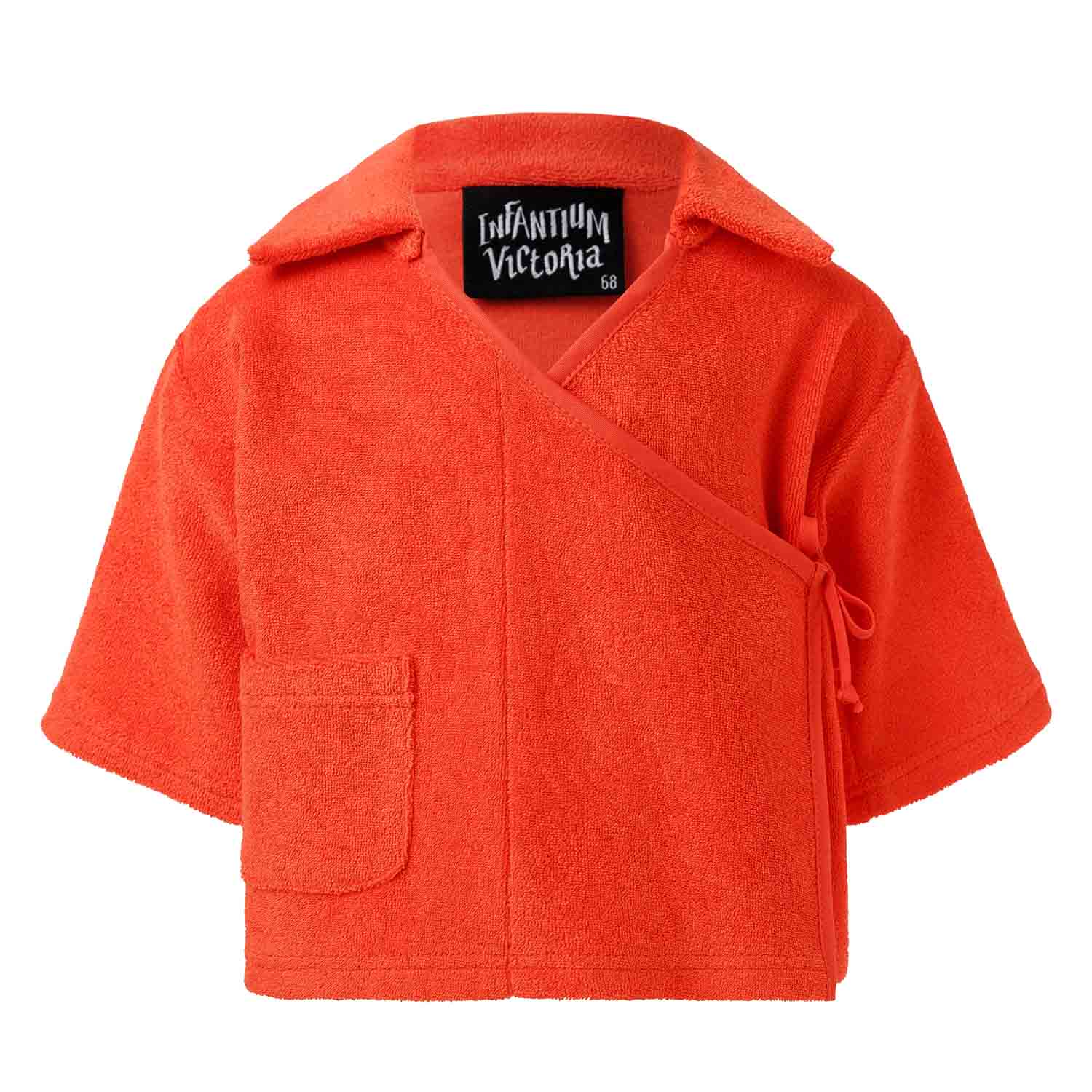 Orange Teddy Kimono Baby Jacket – Organic Cotton – Unisex – Sizes 6 Months-2 Years