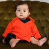 Orange Teddy Kimono Baby Jacket – Organic Cotton – Unisex – Sizes 6 Months-2 Years