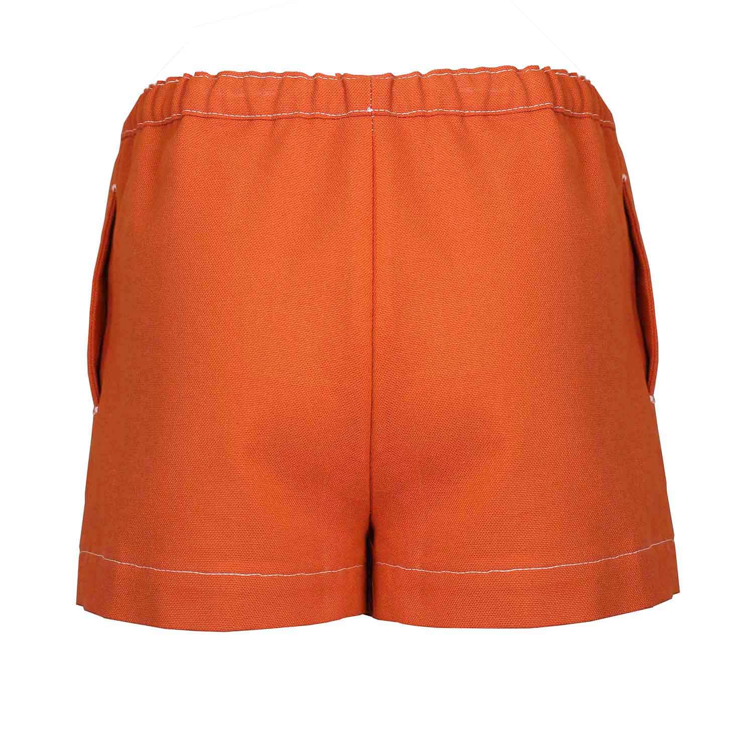 Terracotta Canvas Mini Shorts – Kids Unisex – Organic Cotton – Sizes 4–16 Years