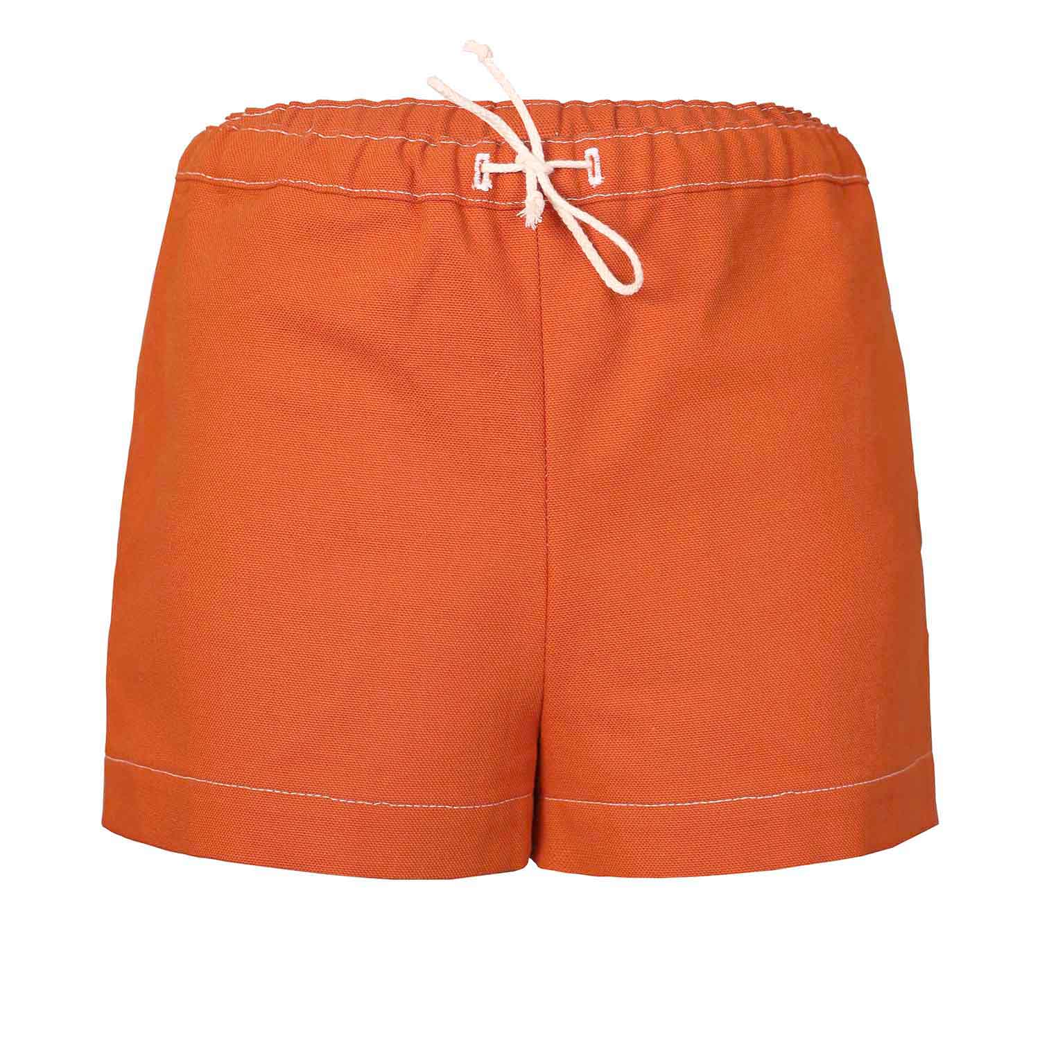 Terracotta Canvas Mini Shorts – Kids Unisex – Organic Cotton – Sizes 4–16 Years