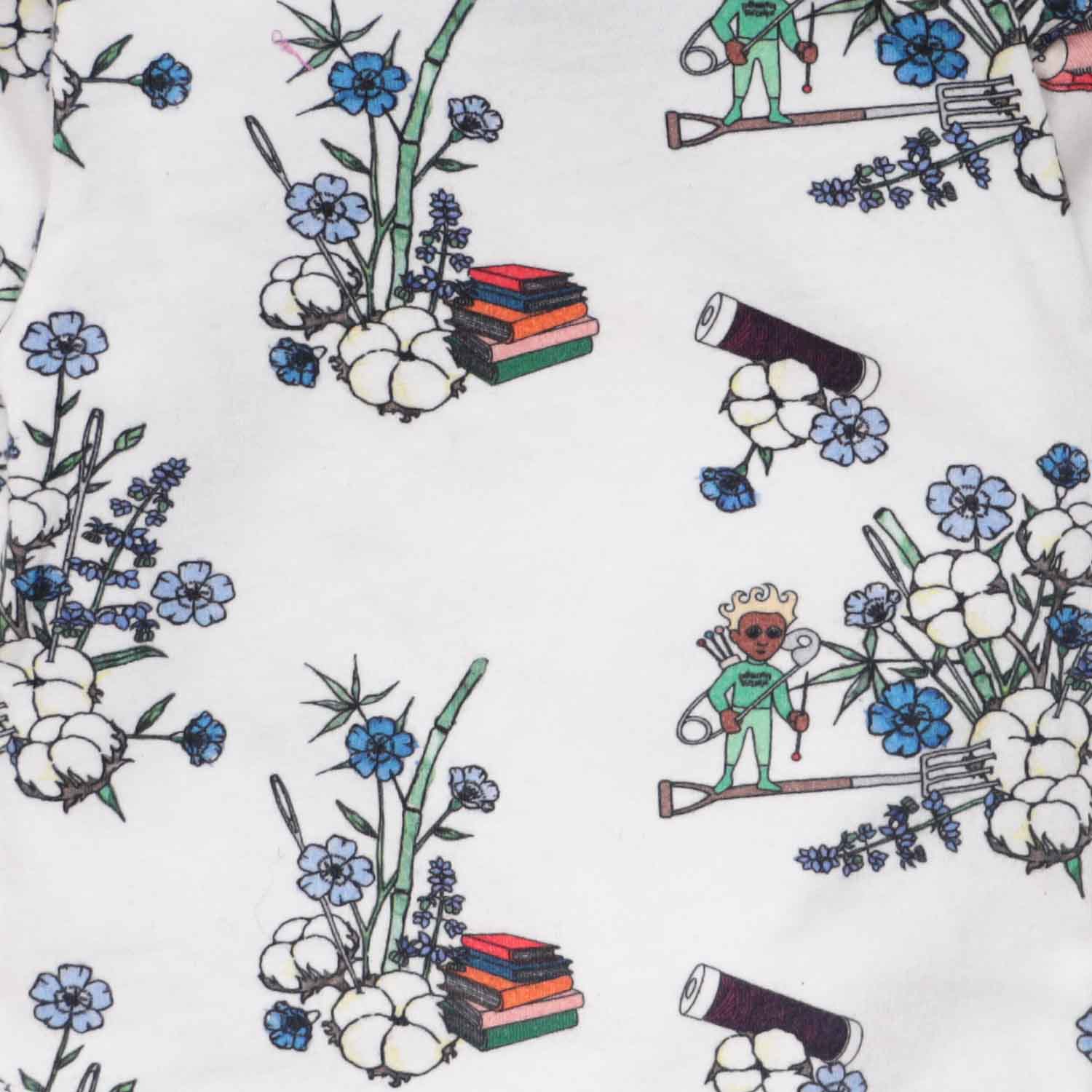 White Floral Baby Pants – Unisex, Sizes 6 Months–2 Years
