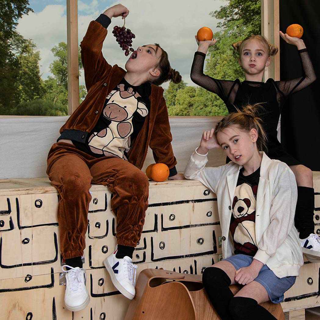 Kids Copper Velvet Unisex Organic Cotton Track Pants with Hand Smocking – Sizes 4–16 Years