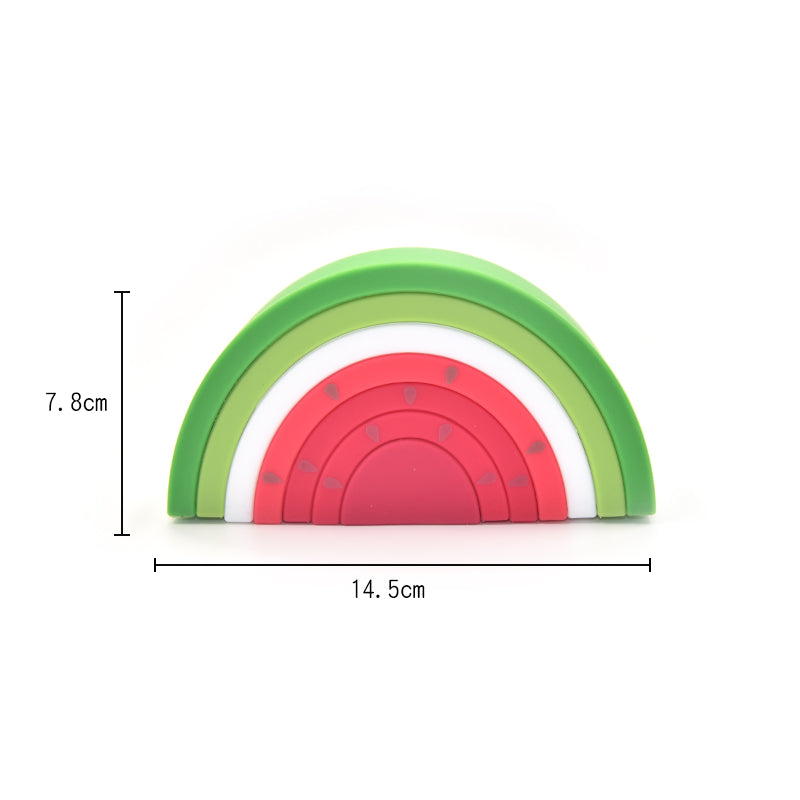 Rainbow Silicone Building Blocks for Early Education