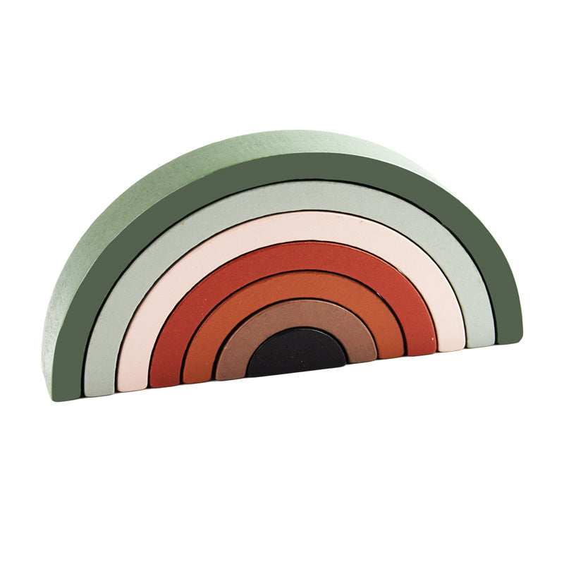 Rainbow Silicone Building Blocks for Early Education