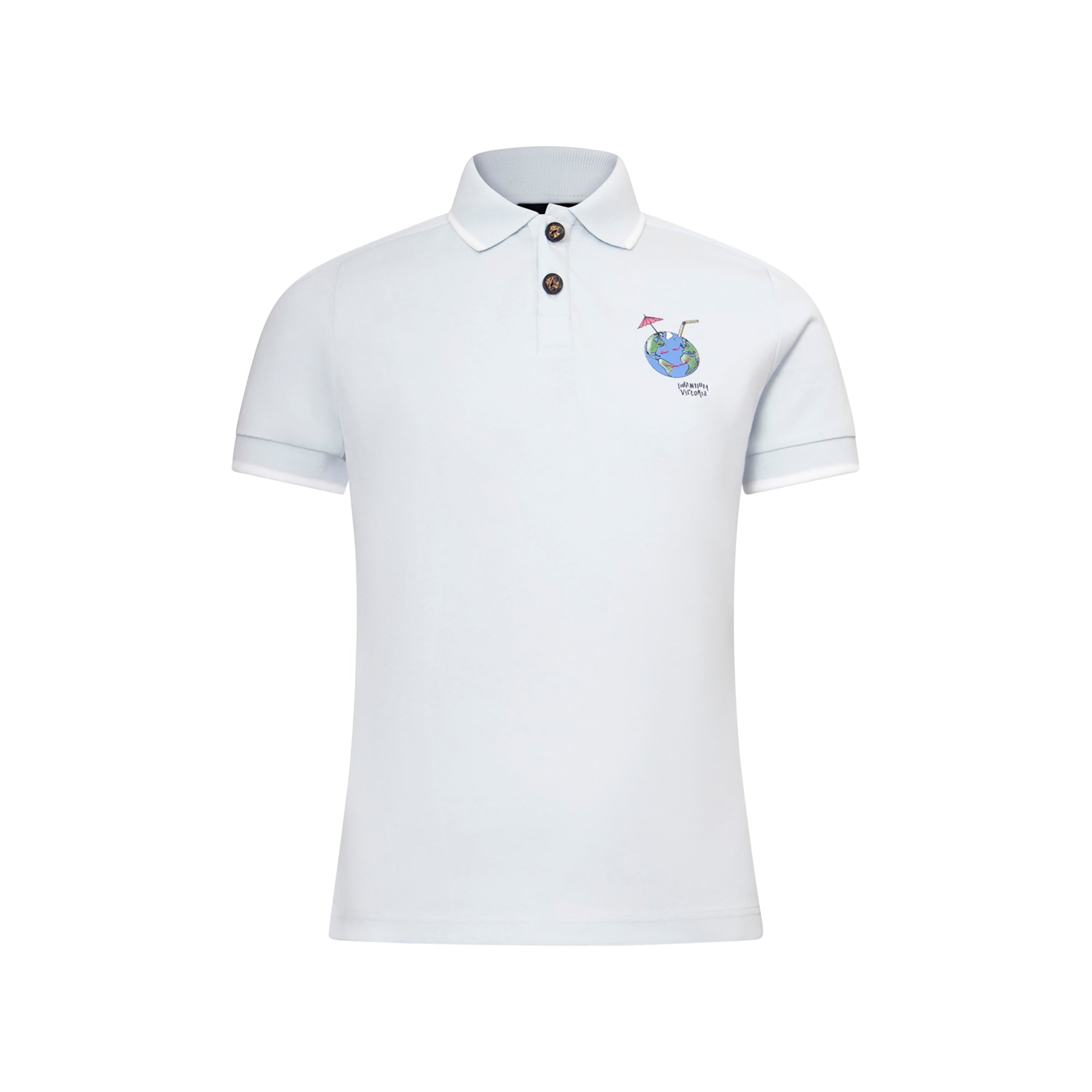 Kids Blue Polo Shirt – 100% Organic Cotton – Unisex – Sizes 2-12 Years
