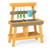 Outdoor Mud Kitchen for Kids Wooden Play Kitchen Toy for Boys Girls Aged 3-8-Yellow-4