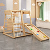 Solid Wood Kids Climbing and Sliding Playset Natural – Unisex, Recommended Age 15 Months+