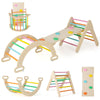NNECW 7-in-1 Wood Triangle Climbing Toys for Toddlers-Multicolour-1