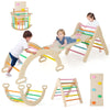 NNECW 7-in-1 Wood Triangle Climbing Toys for Toddlers-Multicolour-4