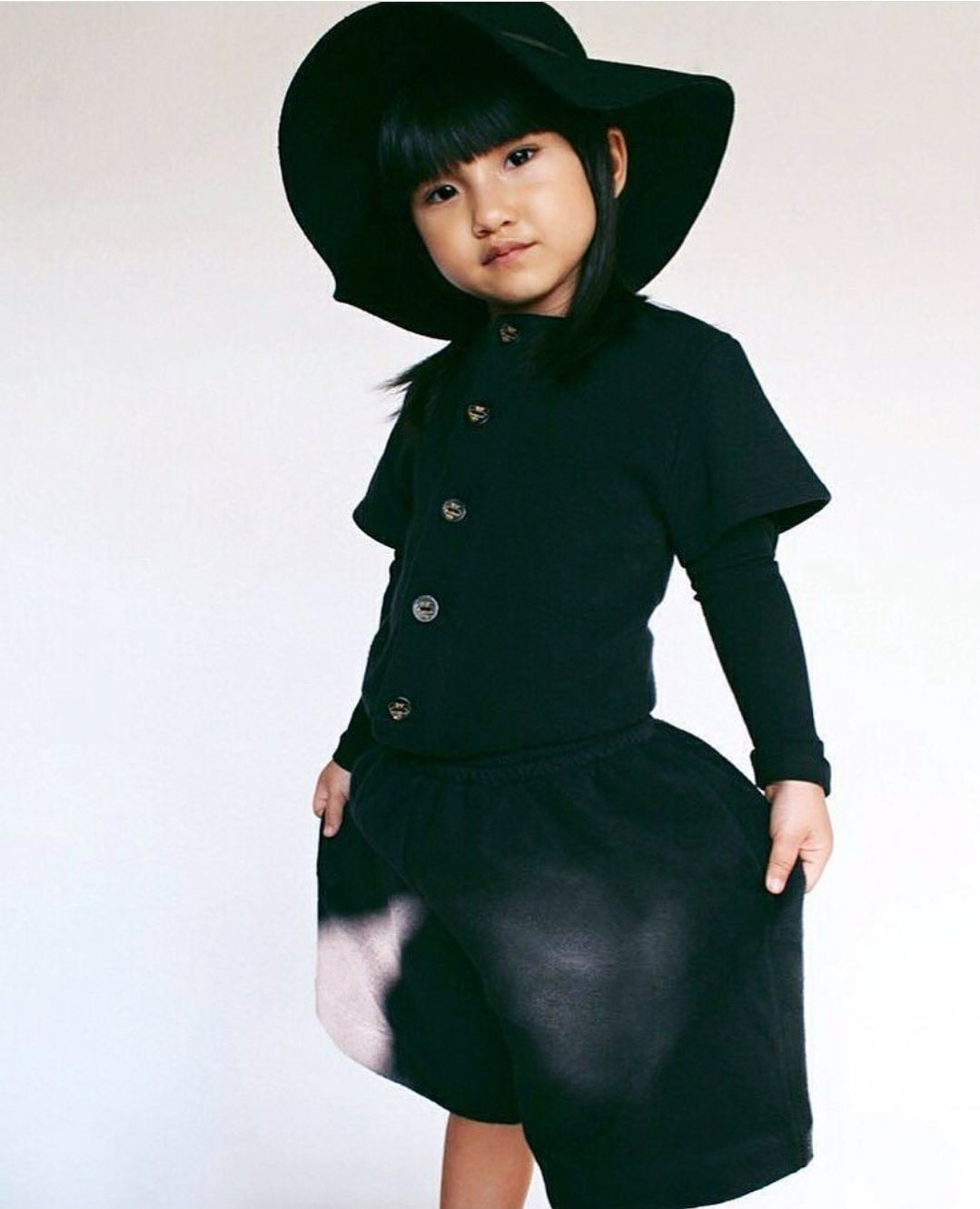 Kids Black Short Boiler Suit – Organic Cotton Fleece – Unisex – Sizes 6 Months-10 Years