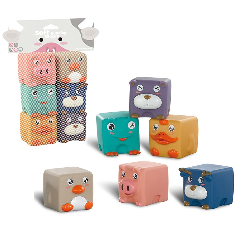 Baby Animal Digital Audible Soft Silicone Building Blocks - antzoulatousbabystore