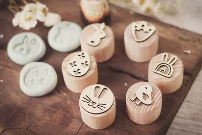 Children's Wooden Sensory Playdough Stamps