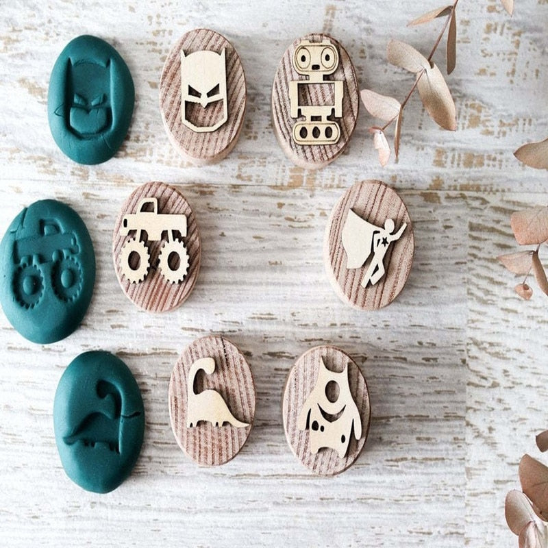 Children's Wooden Sensory Playdough Stamps