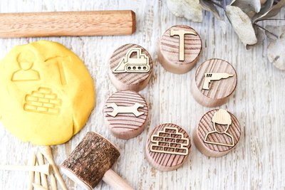 Children's Wooden Sensory Playdough Stamps