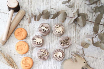 Children's Wooden Sensory Playdough Stamps