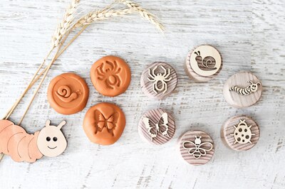 Children's Wooden Sensory Playdough Stamps